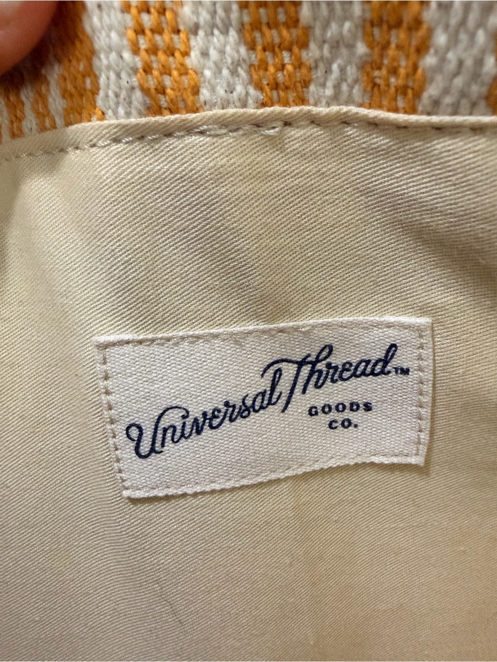 Universal Thread Yellow and White Striped Canvas Backpack - Picture 2 of 7